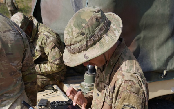 101st MFRC Soldier operates handheld drone conroller