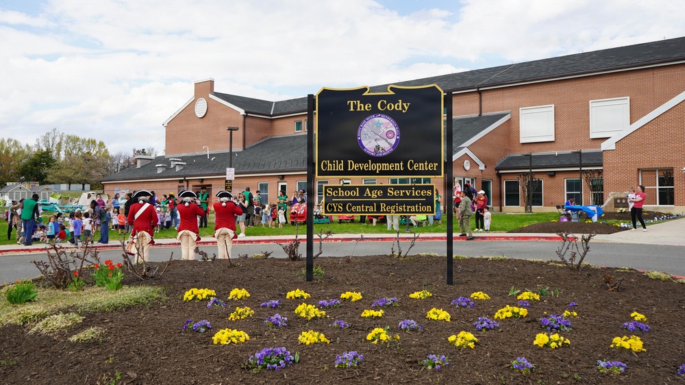 Members of the U.S. Army Band perform during the Pinwheel Parade at Cody Child Development Center