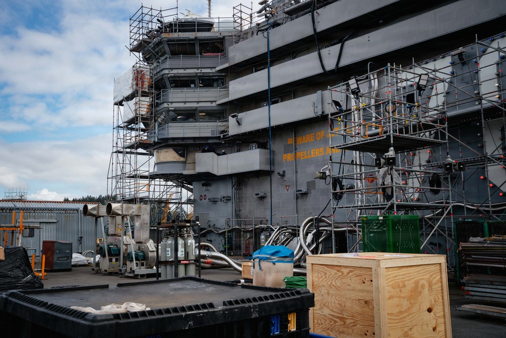 Ronald Reagan Sailors Work On Flight Deck
