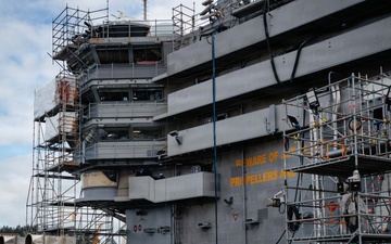Ronald Reagan Sailors Work On Flight Deck