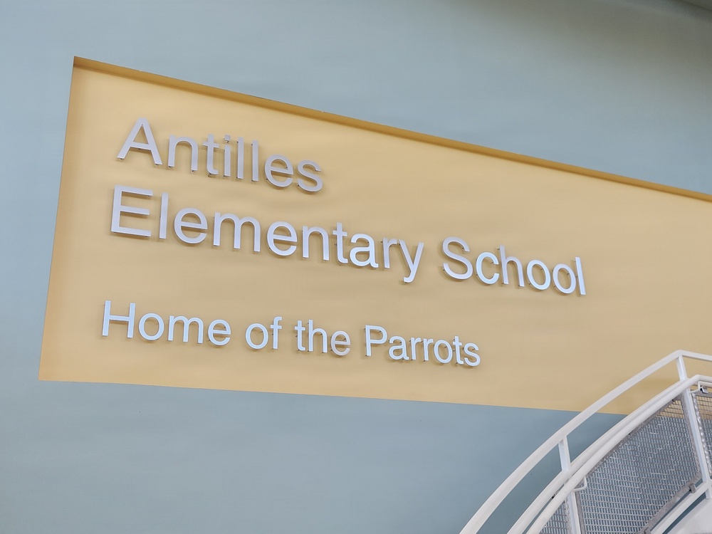 Fort Buchanan Commander Honors Military Children During Visit to Antilles Elementary School