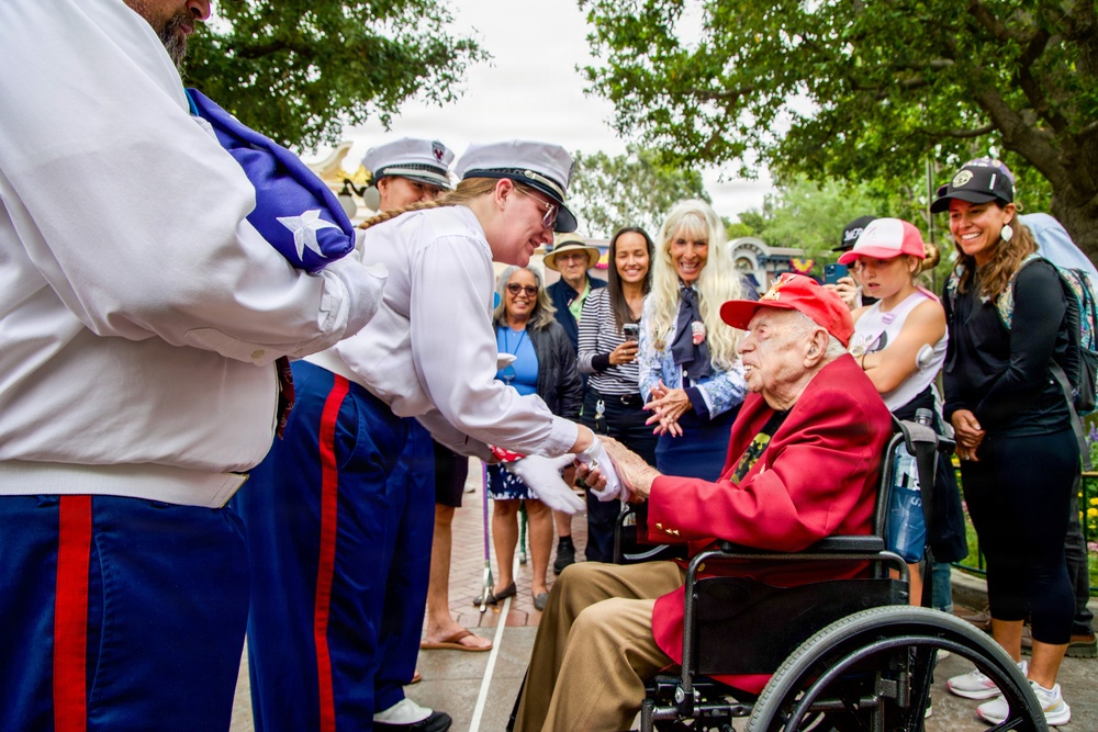 100-Year-Old WWII Veteran Honored at Disneyland