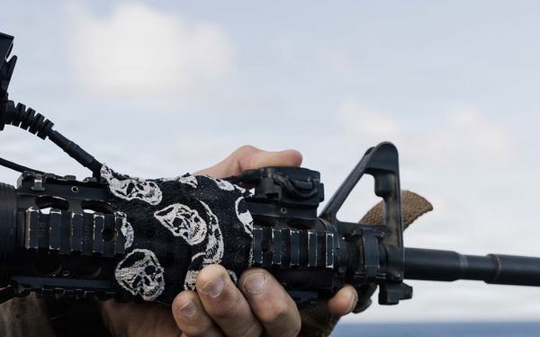 11th MEU Marines, Sailors and DoW Contractors Conduct C-sUAS Training Aboard USS Portland