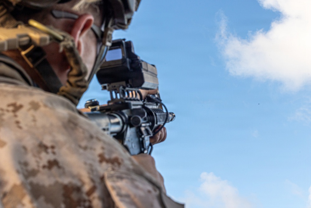 11th MEU Marines, Sailors and DoW Contractors Conduct C-sUAS Training Aboard USS Portland