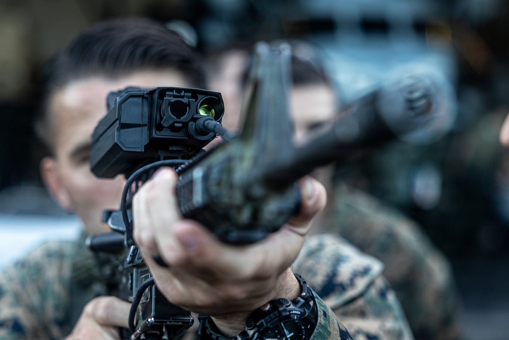 11th MEU Marines, Sailors and DoW Contractors Conduct C-sUAS Training Aboard USS Portland
