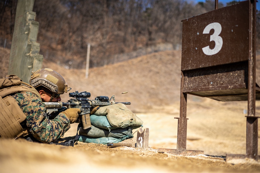 U.S. Marines with 3/12 Conduct Bilateral Live-Fire Range during KMEP 26.1