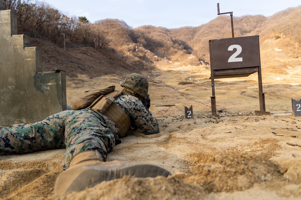 U.S. Marines with 3/12 Conduct Bilateral Live-Fire Range during KMEP 26.1