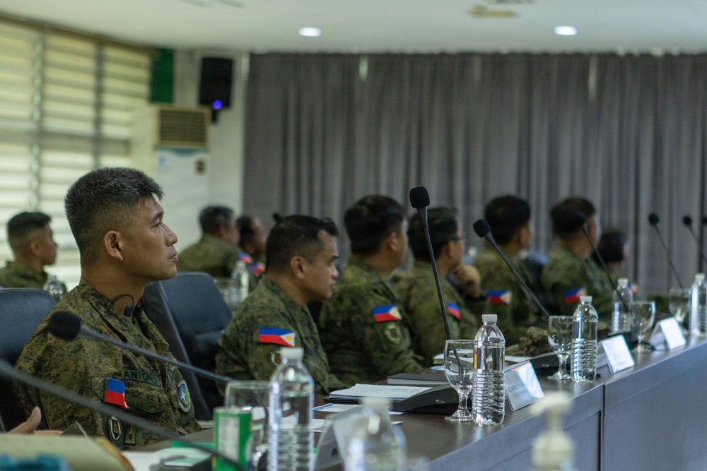 Balikatan 26: U.S. and Armed Forces of the Philippines servicemembers conduct a key leader engagement ahead of maritime sustainment operations