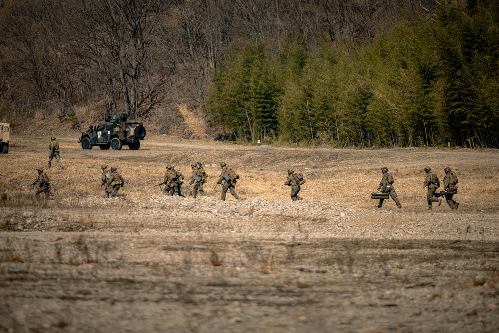 U.S. Marines Rehearse Live Fire Platoon Attacks During KMEP 26.1