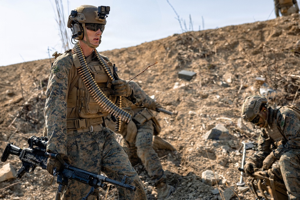 U.S. Marines Rehearse Live Fire Platoon Attacks During KMEP 26.1