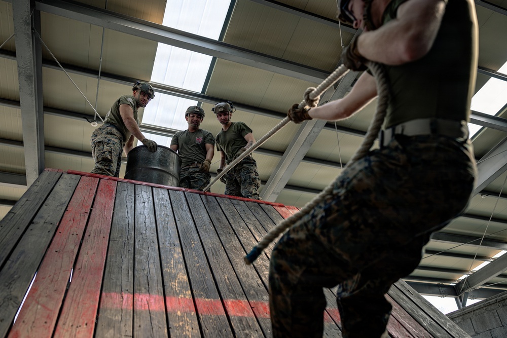 U.S. Marines and ROK Marines Conduct Team Building Exercises During KMEP 26.1