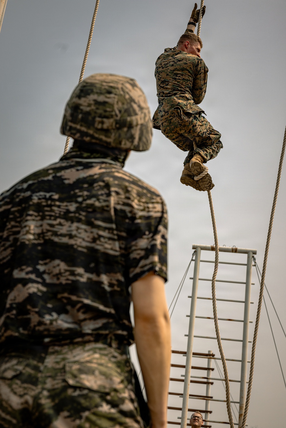 U.S. Marines and ROK Marines Conduct Team Building Exercises During KMEP 26.1