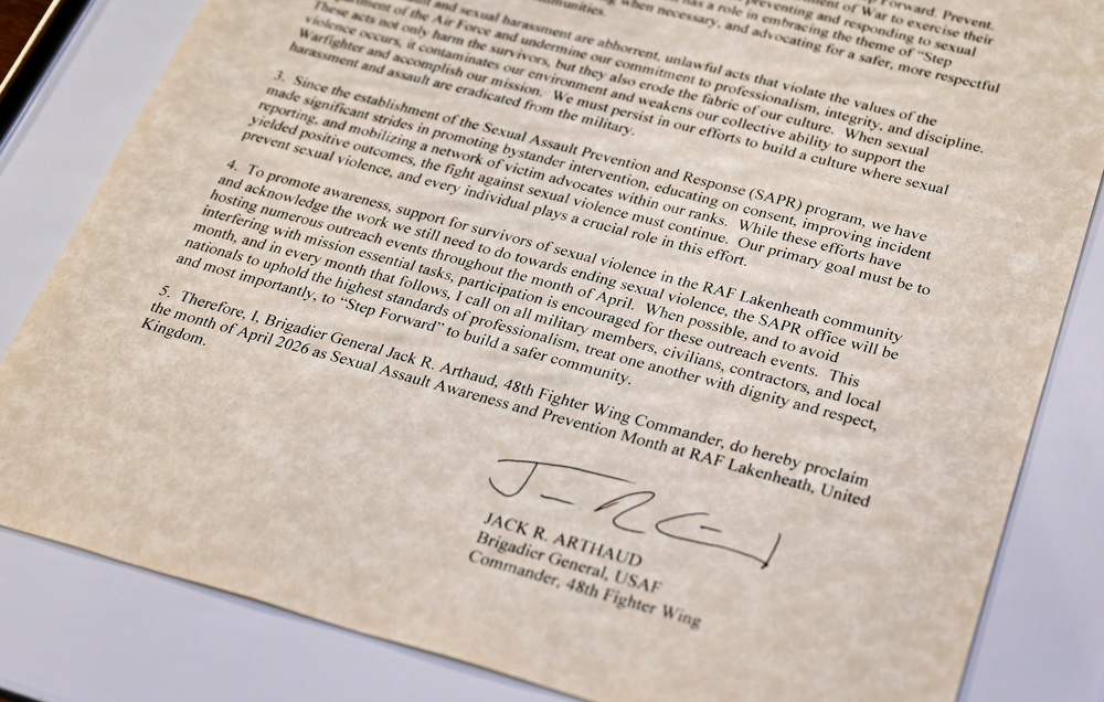 48 Fighter Wing honors April as Sexual Assault Awareness and Prevention Month