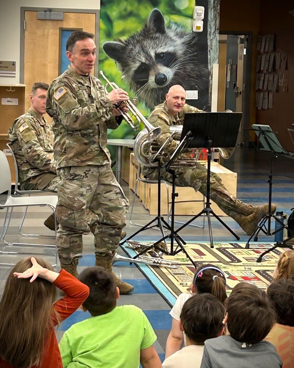West Point band inspires DoWEA kindergarteners with patriotic performance