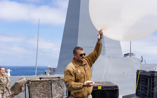 U.S. Airmen Assigned to the 45th Weather Squadron Launch Weather Balloon