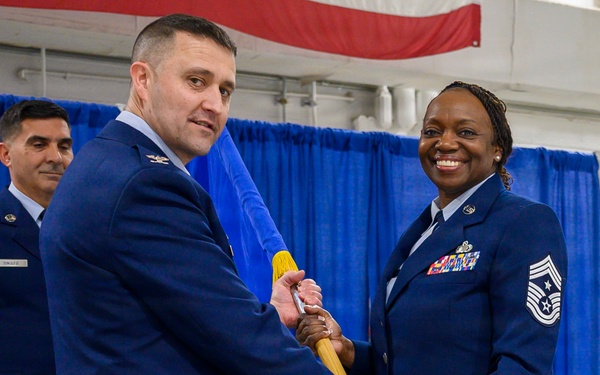Wing command chief change of responsibility ceremony held at Hancock Field