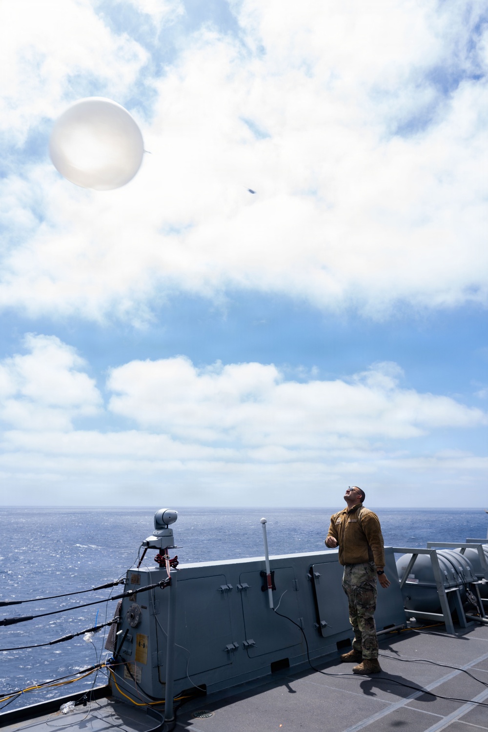 U.S. Airmen Assigned to the 45th Weather Squadron Launch Weather Balloon.