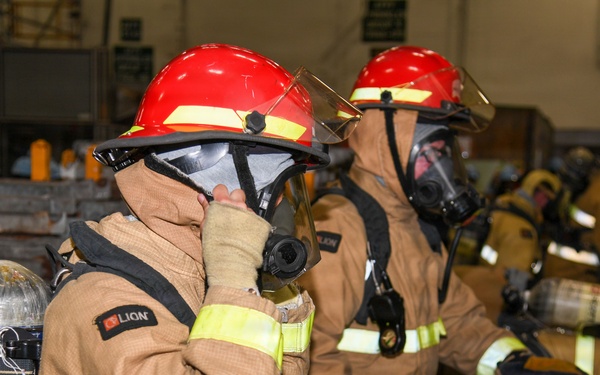 USS Carl Vinson (CVN 70) conducts damage control drill