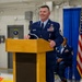 Command chief addresses wing during change of responsibility ceremony