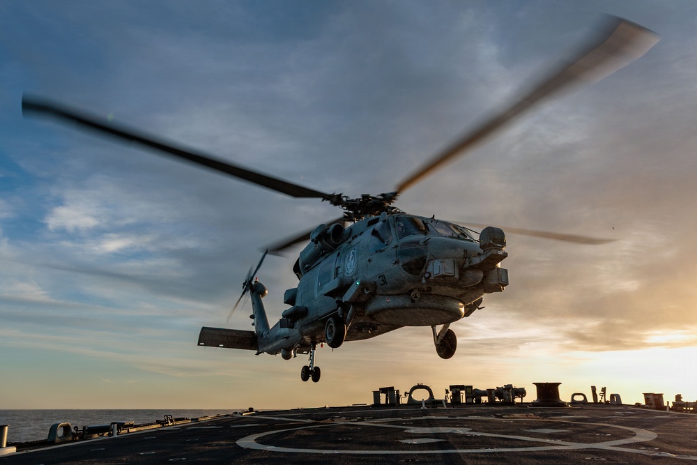 Flight Quarters aboard USS Gonzalez (DDG 66)