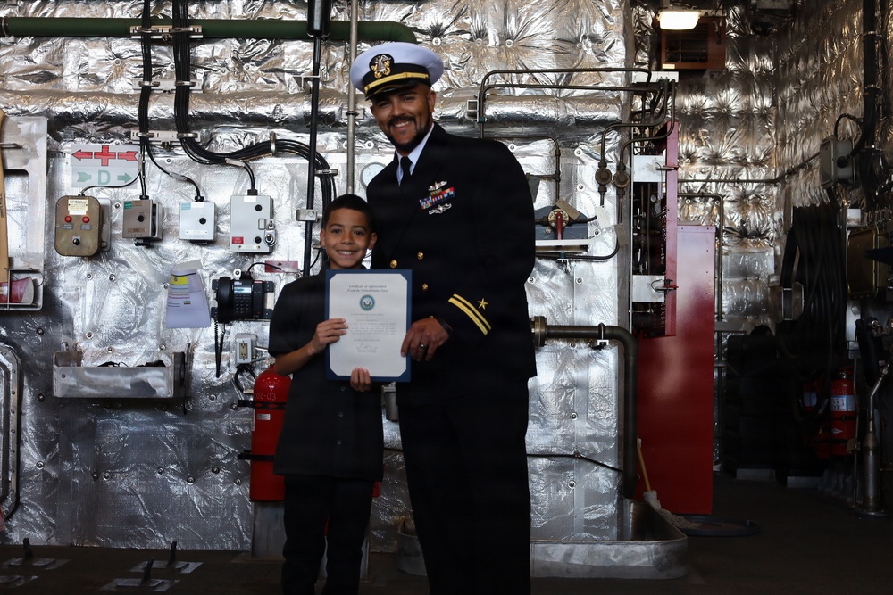 Letter of Appreciation presented to BM1 Keil's son, Logan