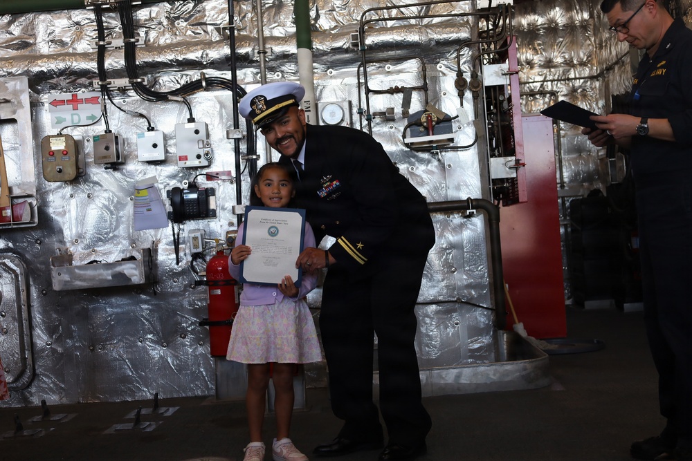 Letter of Appreciation presented to BM1 Keil's daughter, Amara