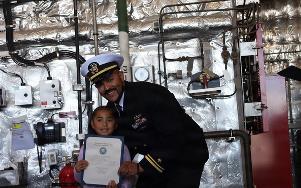 Letter of Appreciation presented to BM1 Keil's daughter, Amara