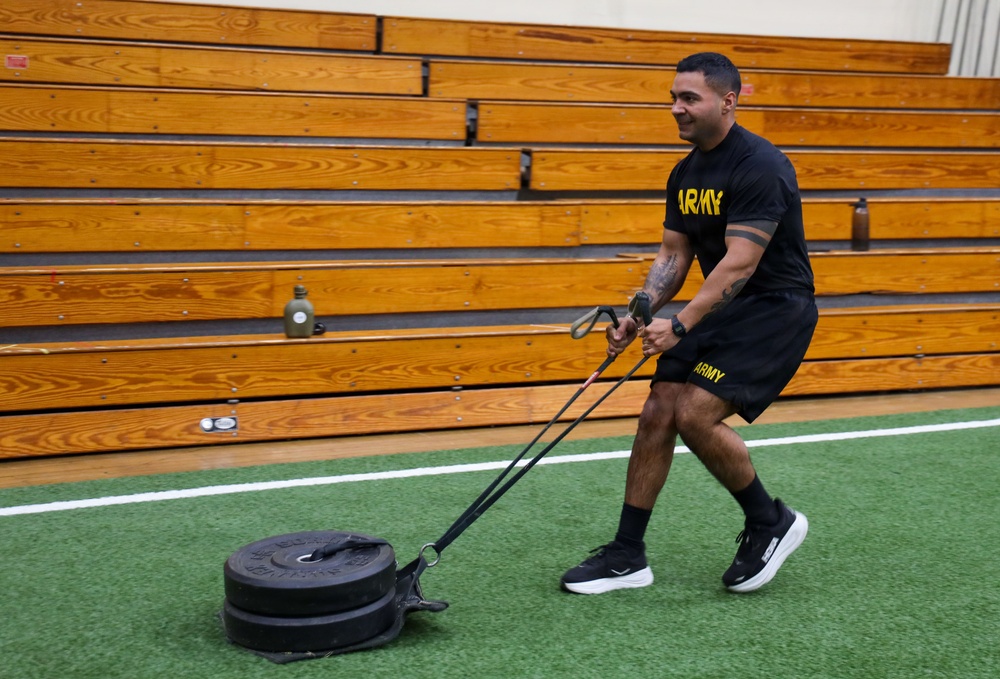 Military police push through the sprint-drag-carry