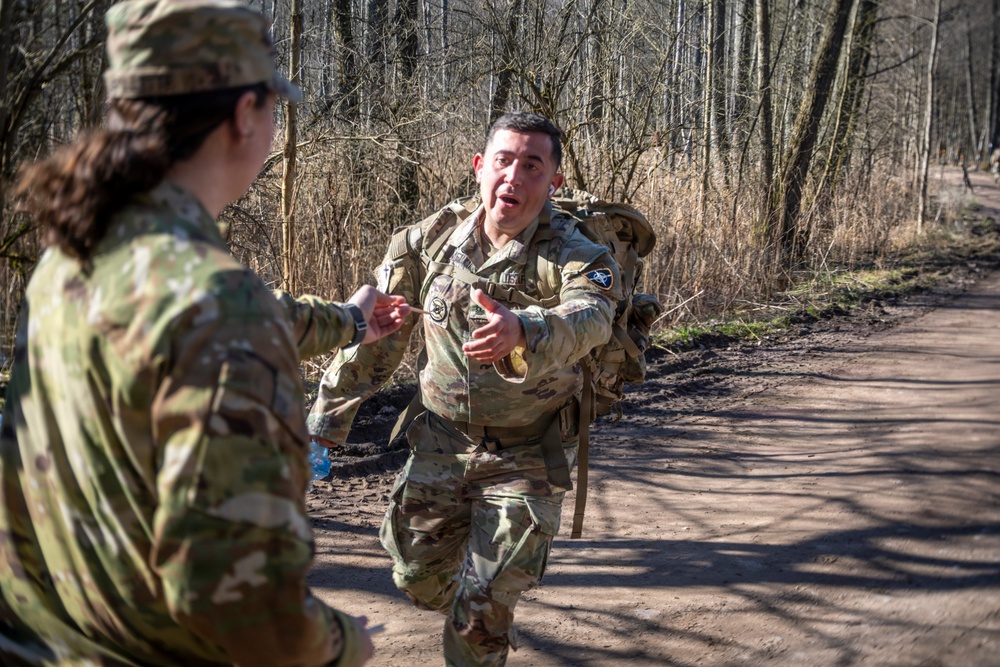 U.S. Soldiers and NATO allies participate in a Norwegian Foot March