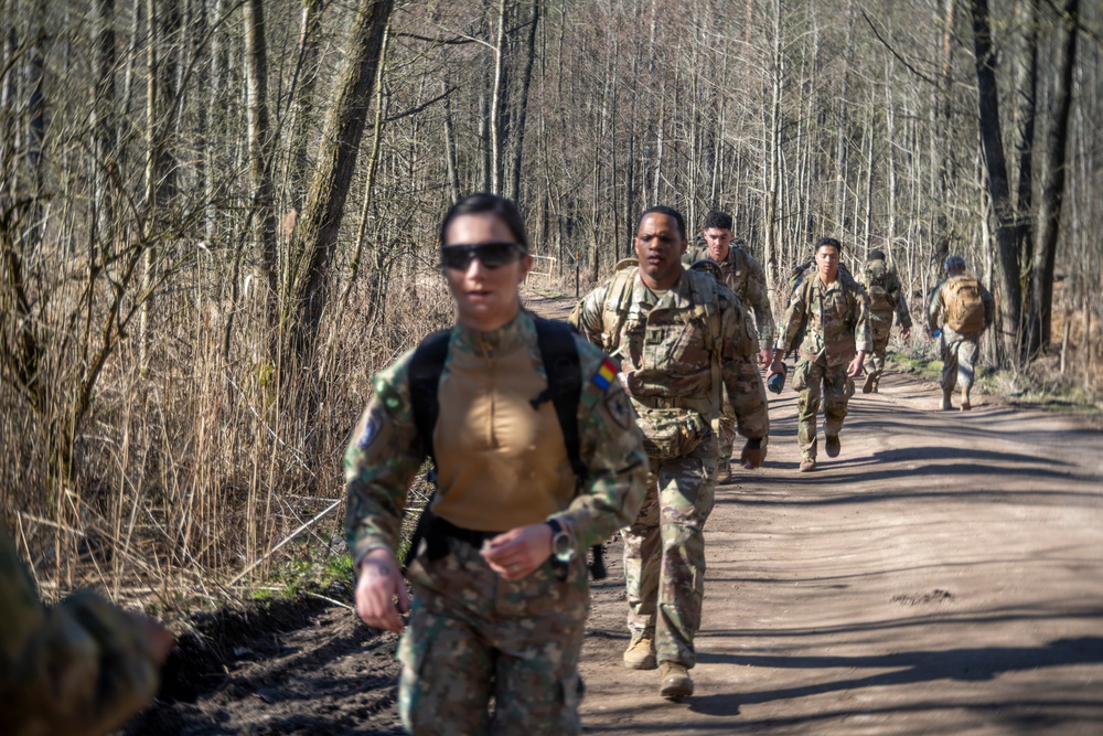 U.S. Soldiers and NATO allies participate in a Norwegian Foot March