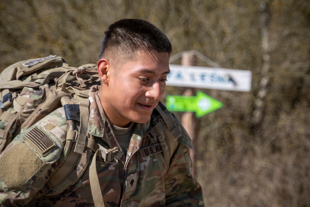 U.S. Soldiers and NATO allies participate in a Norwegian Foot March