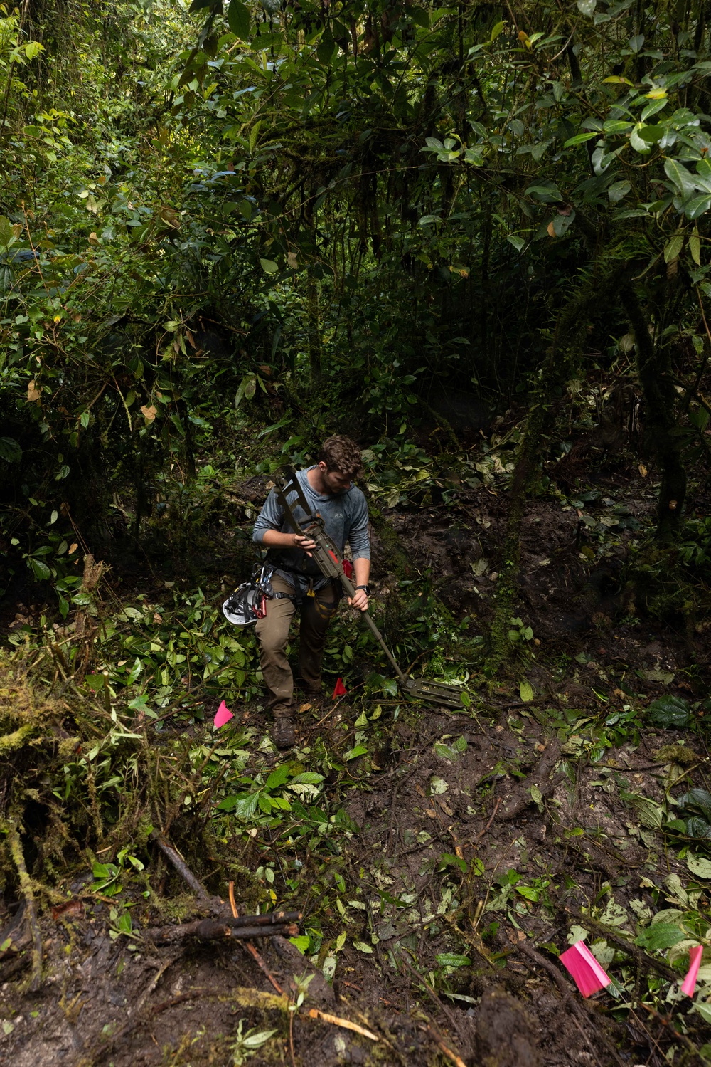 DPAA Mission 25-4 E.O.D sweeps area for ordnance in Papua New Guinea
