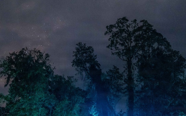Starry night over base camp in Papua New Guinea