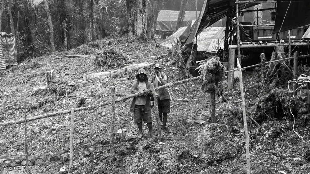 DPAA Mission 25-4 workers assist ith base camp maintance in Papua New Guinea