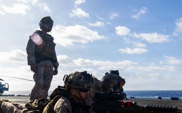 11th MEU Marines, Sailors Conduct a Defense of The Amphibious Task Force Drill Aboard USS Boxer