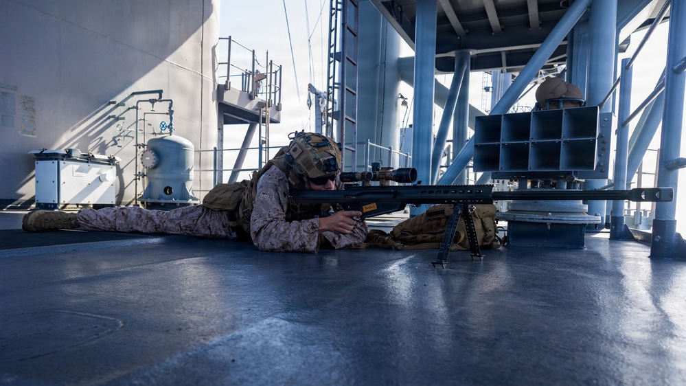 11th MEU Marines, Sailors Conduct a Defense of The Amphibious Task Force Drill Aboard USS Boxer
