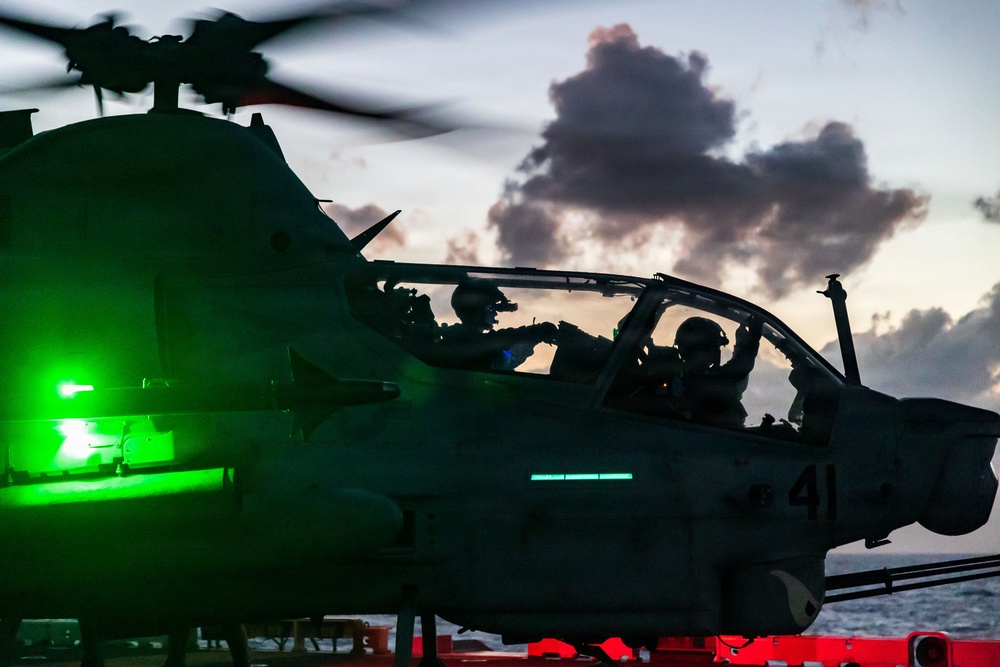 11th MEU Marines, Sailors Conduct Flight Operations Aboard USS Boxer
