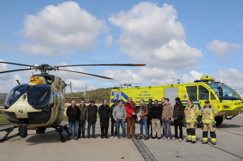 Group photo on tarmac