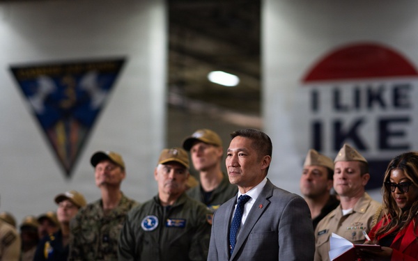 Under SECNAV Visits IKE