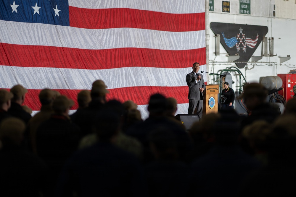 Under SECNAV Visits IKE