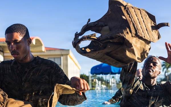 Camp Blaz Marines conduct a swim qualification