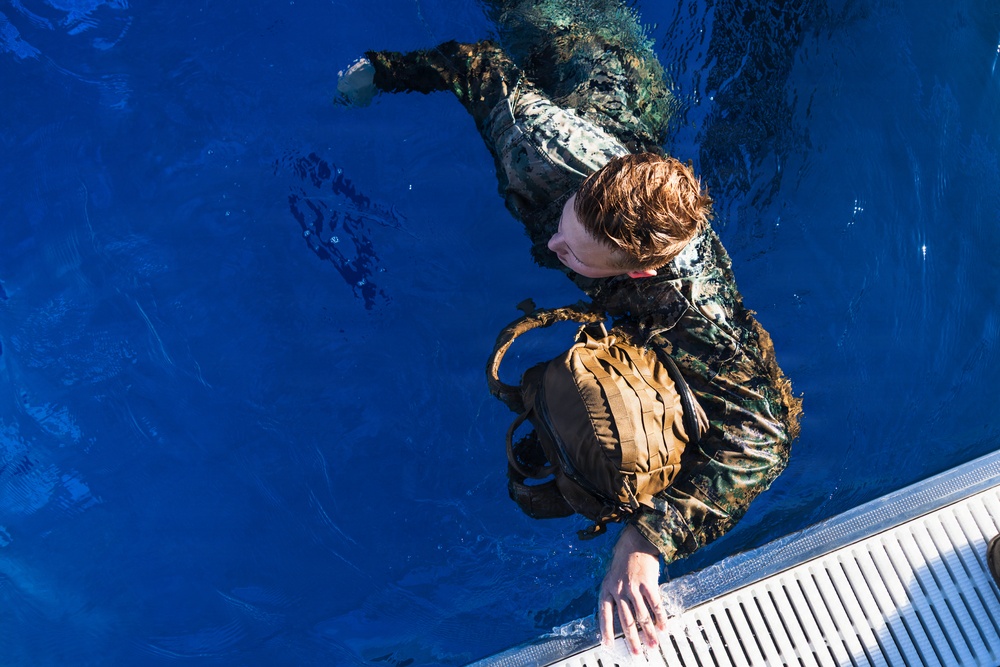 Camp Blaz Marines conduct a swim qualification