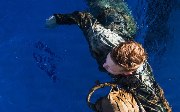 Camp Blaz Marines conduct a swim qualification