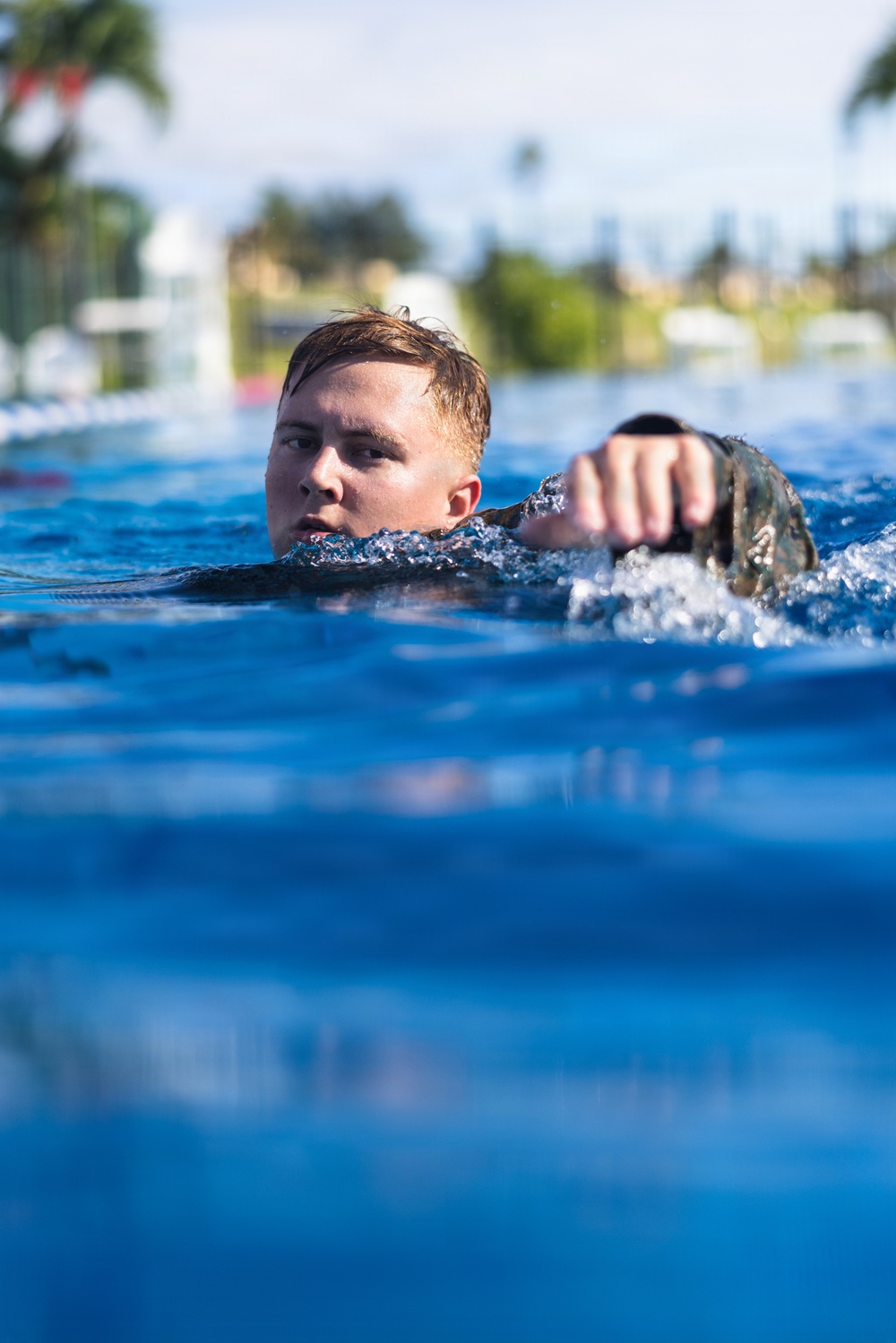 Camp Blaz Marines conduct a swim qualification