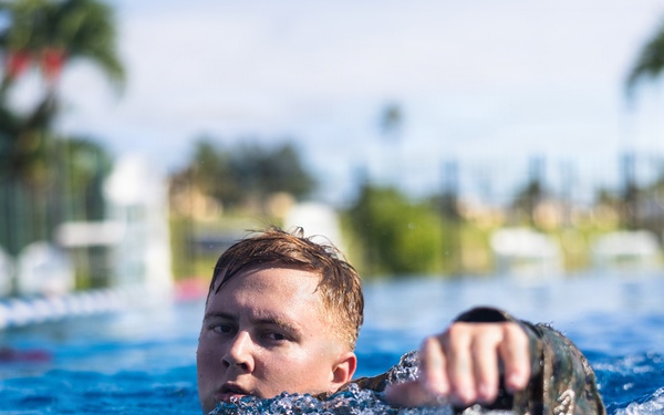 Camp Blaz Marines conduct a swim qualification