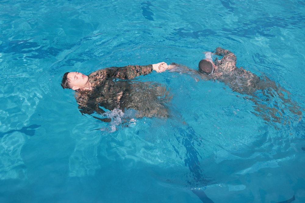 Camp Blaz Marines conduct a swim qualification