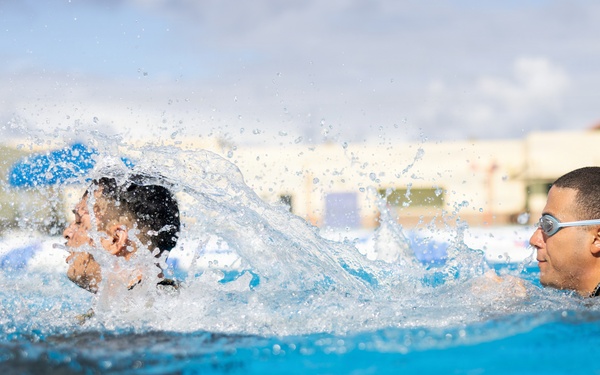 Camp Blaz Marines conduct a swim qualification