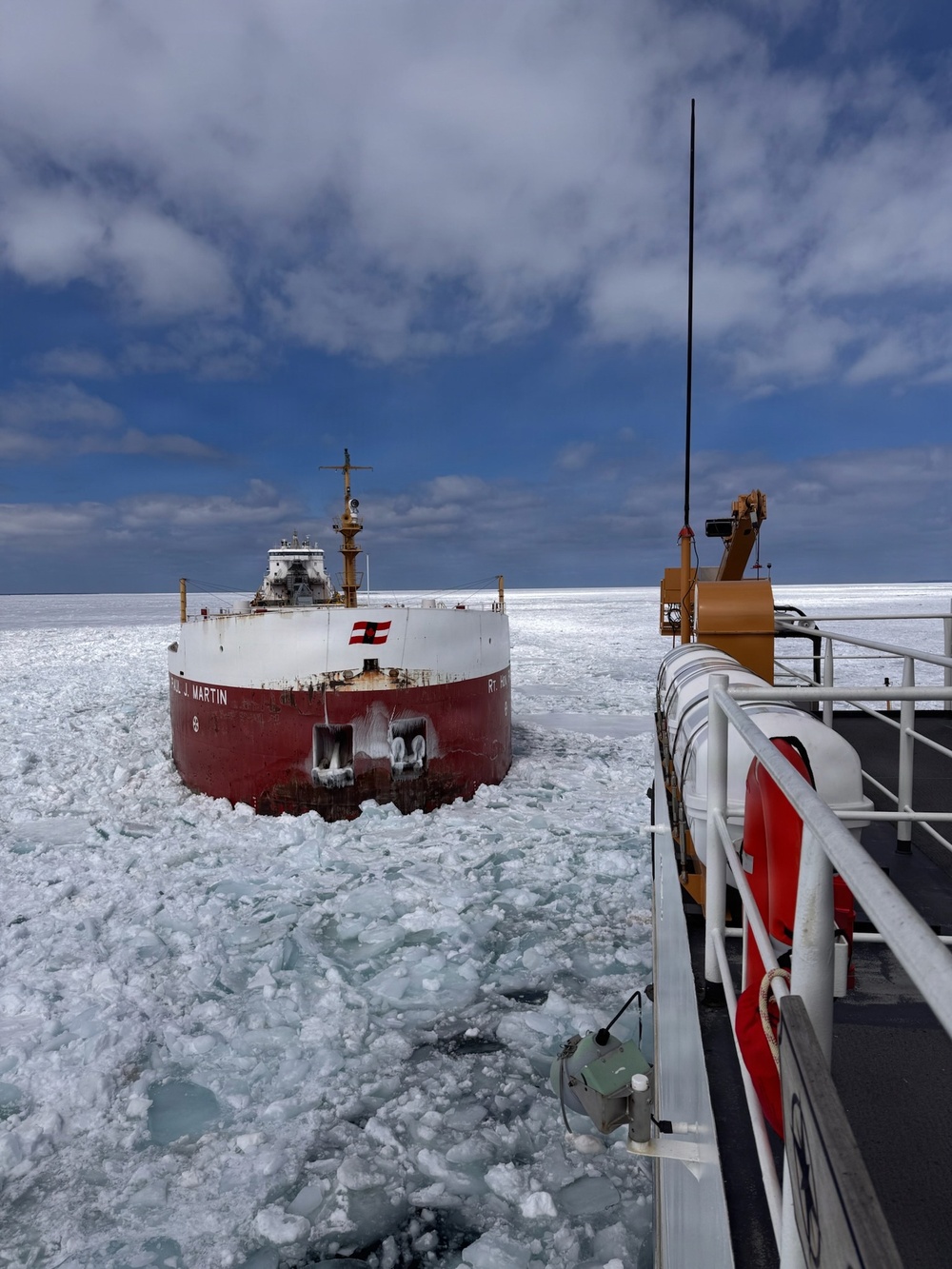 Coast Guard Cutter Spar assists vessel beset by ice