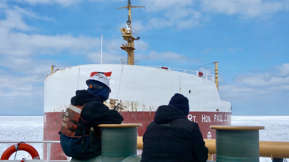 Coast Guard Cutter Spar assists vessel beset by ice