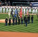 Michigan National Guard Soldiers participate in the Detroit Tigers Opening Dey Ceremony.